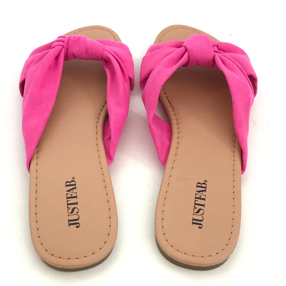 JUSTFAB Pink Sandals Slip On Slide Sandals Women’s Size 8.5 - Picture 7 of 16